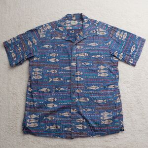 Vintage Royal Paradise Bay Hawaiian Fish Shirt Men's Size XL Rare Made In USA